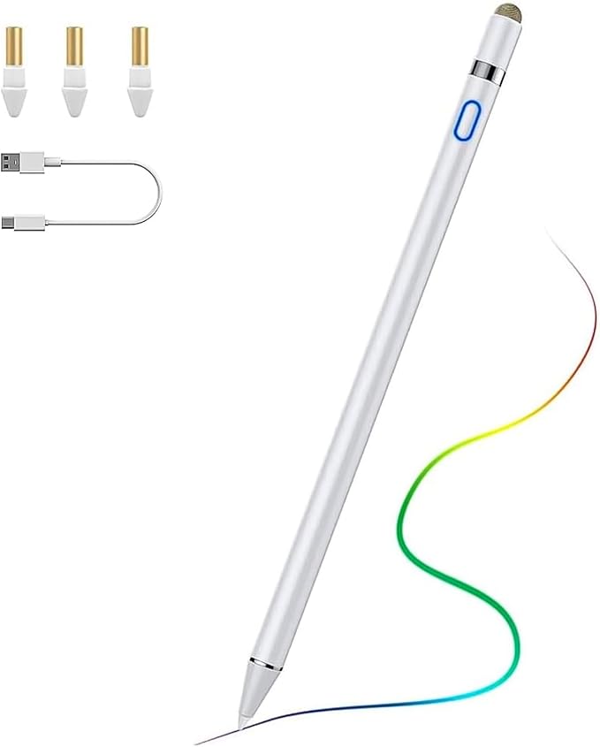 TiMOVO Stylus Pen for iPad 11th/10th/9th/8th/7th Generation, 20Hrs Work Palm Rejection iPad Pen Compatible with iPad Air 11"/13"(M3/M2)/5th/4th, Mini 6th/5th High Precise iPad Pencil 1st Gen, White