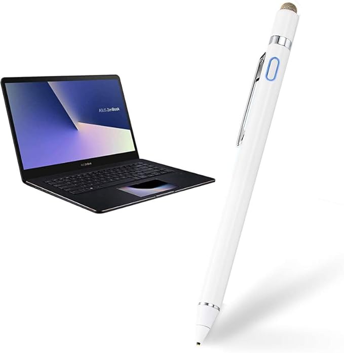Active Electronic Pen for Asus ZenBook Pro 15 Stylus, EDIVIA Capacitive Digital Pencil with 1.5mm Ultra Fine Tip Stylus for Asus ZenBook Pro 15 Pens at Drawing and Writing, White