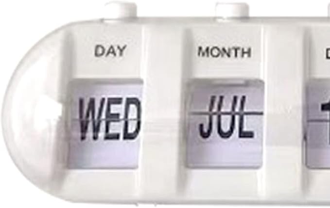 Flip Clock, Retro Table Clock Non Ticking Calendar Alarm Clocks Jump Desktop Clocks with Date, Month, Day of Week Display (White)