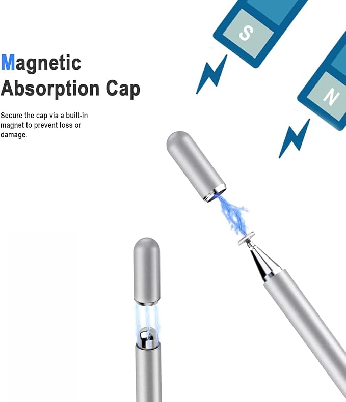 Stylus Compatible with Samsung Galaxy A25 5G/A15 5G Phones - Touch Screen Pen Fiber Tip Aluminum Lightweight Silver Color
