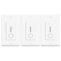 3 Pack LED Slide Dimmer Switch, Single Pole No Neutral Wire Required, 150W Max LED/CFL 600W Max Incandescent/Halogen, ETL Listed Dimmer, White