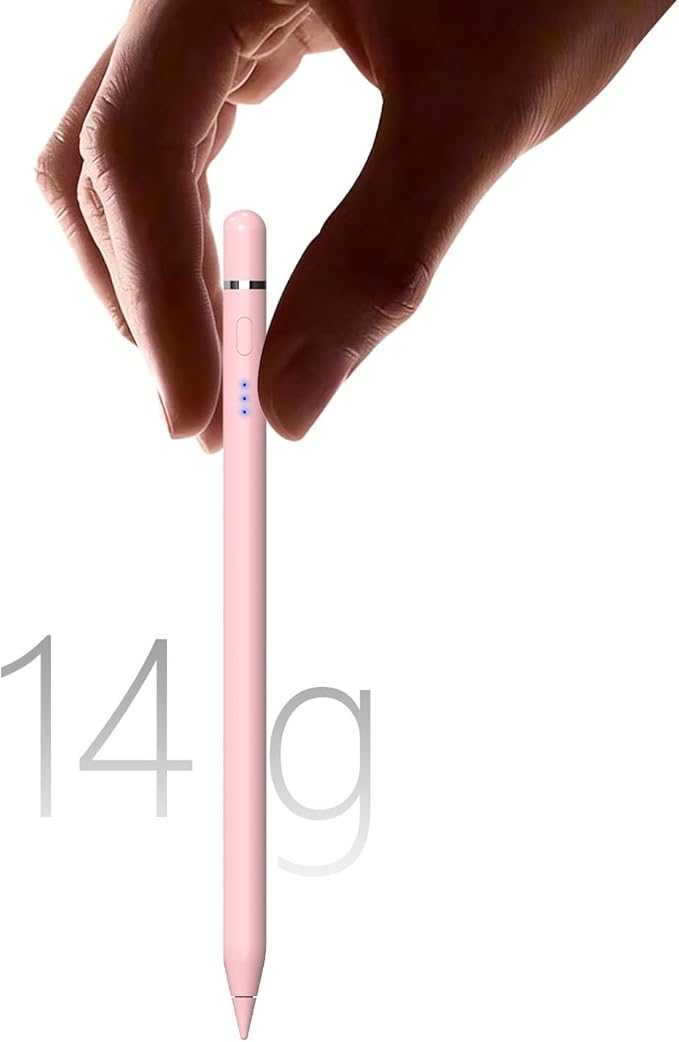 iPad Pencil 1st Generation for iPad, Stylus Pen for Apple Pencil 2nd Generation with Magnetic Charging Tilt Sensitivity& Palm Rejection, Pencil for iPad Pro 11/12.9/13, Air, Mini Pink