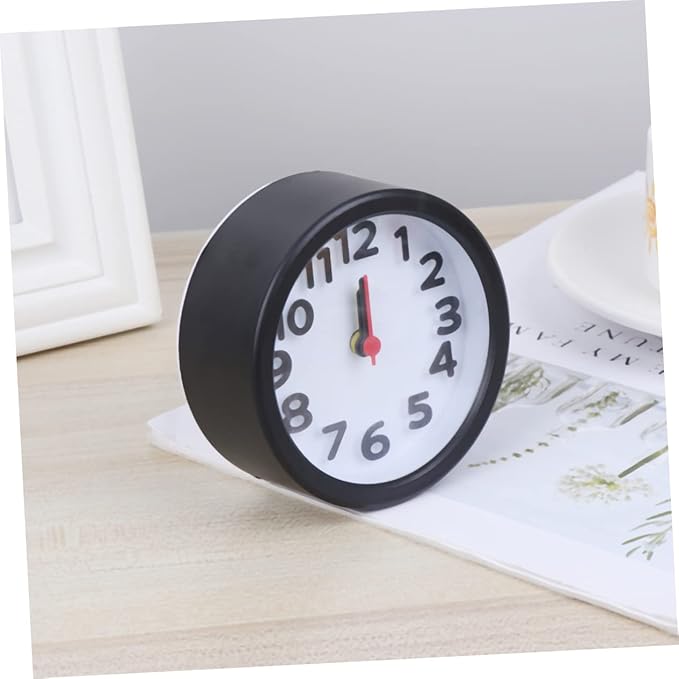 Zerodeko Simple Round Plastic Alarm Clock Small Desktop Clock Luminous Hour and Hand Kids Wall Mounted Alarm Style No Battery