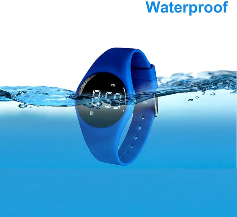 Water Resiatant Vibrating Alarm Watch Silent Medical Reminder Watch - with Timer and 15 Daily Alarms (Black)