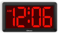Soobest 9.5 Inch Large Digital Wall Clock Battery Operated, Auto & Manual Dimmer Display, Easy to Read Big Digits with Alarm for Seniors, Modern Decor for Living Room, Bedroom, Office (3.2" Numbers)
