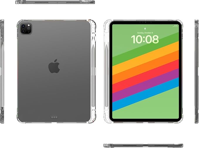 Dteck for iPad Pro 13-inch (M4/M5) Ultra Thin Clear Case 2024/2025 Release with Stylus Pencil Holder Slot - Soft TPU Slim Back Cover, Protective Lightweight Simple Tablet Case Shell (Transparent)