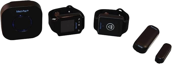 Med-Pat Care-4 Senior Home Safety System — Caregiver Pager, Emergency Button, Door Sensor