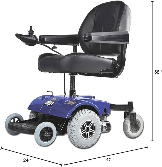 Zip’r PC Power Electric Wheelchair - Full Size Long Range Motorized Wheelchair - Electric Wheelchairs for Adults, Seniors, Elderly, Travel- Power Wheelchair 19.5 Inch Seat - Extended Battery