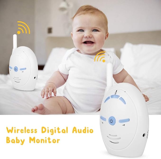 2.4GHz Wireless Digital Audio Baby Monitor – Stable Transmission with Two-Way Talk & High Sensitivity Alerts – Perfect Nanny Intercom Camera for Parents – Easy Setup & 250m Range