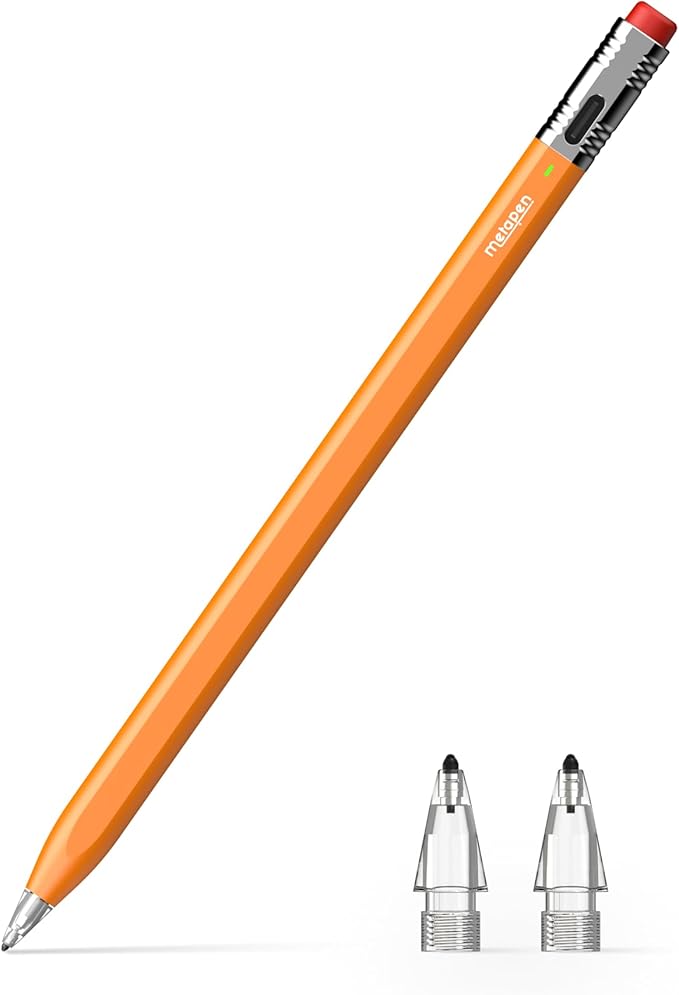 Metapen Pencil Air8 Pro X for iPad 2018-2026, Ultra-Quiet, 2X Fast Charging, Palm Rejection Stylus Pen for iPad a16/11/10/9/8/7/6th Gen, Pro 12.9/11/13-inch M4, Air 3/4/5/M2/M3/M4, Mini 5/6th