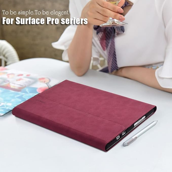 Case for Surface Pro 7 Plus/Pro 7 / Pro 6 / Pro 5 / Pro 4 with Stylus Holder, Multiple Angle Polyester Slim Lightweight Cover, Compatible with Type Cover Keyboard