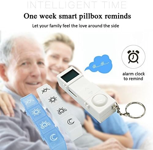 7 Day Weekly Digital Pill Organizer Pill Planner Pill Box Medicine Case w/4 Timer Alarm Reminder for Medications Pills Supplements Vitamins