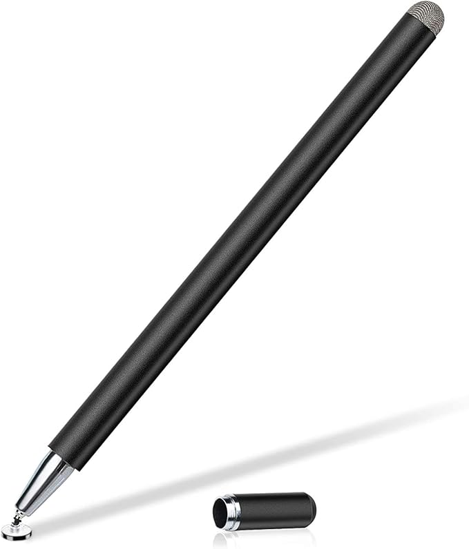 Stylus Touch Screen Pen Fiber Tip Compatible with Lively Jitterbug Smart4, Aluminum Lightweight Black