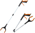 2Pcs Grabber Reacher Tool - 32" Folding Pick up Tool - 360° Rotating Anti-Slip Jaw Grabber Tool for Elderly - Lightweight Trash Picker Rubbish Collector,Orange