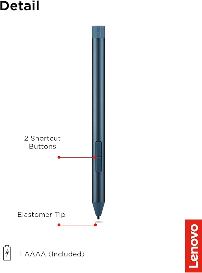 Lenovo Digital Pen 3 for Laptops, Supports Multiple Protocols, Advanced Tilt Recognition, Tidal Teal