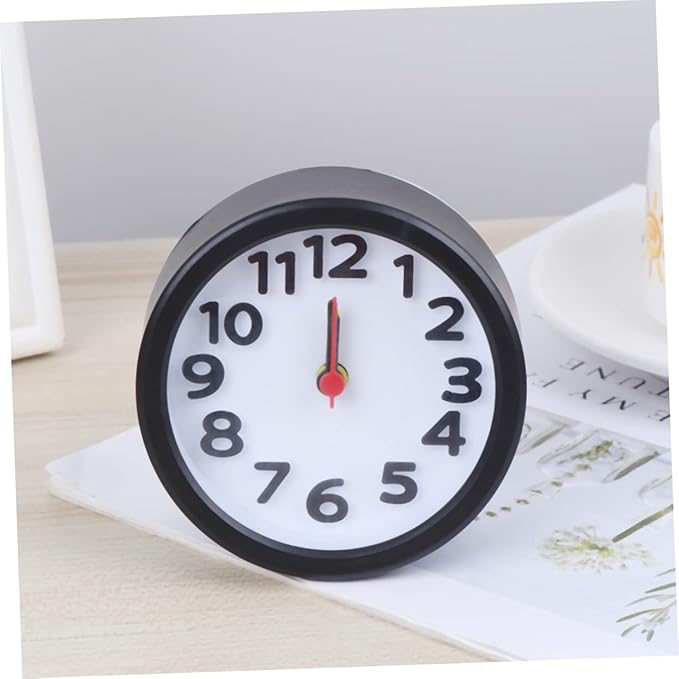 Zerodeko Simple Round Plastic Alarm Clock Small Desktop Clock Luminous Hour and Hand Kids Wall Mounted Alarm Style No Battery
