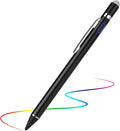 Stylus Pen for iPhone 16/15/14/13 Pro Max, Digital Pencil with 1.5mm Ultra Fine Tip with High Precision, 2-in-1 Fabric Magnetic Cap Pen Good for Drawing and Writing, Black