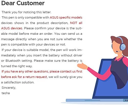 Stylus Pen for ASUS Touchscreen Devices, Active Digital Pen with Ultra-Fine Tip, 1024 Pressure Sensitivity, Palm Rejection for Precision Drawing and Writing