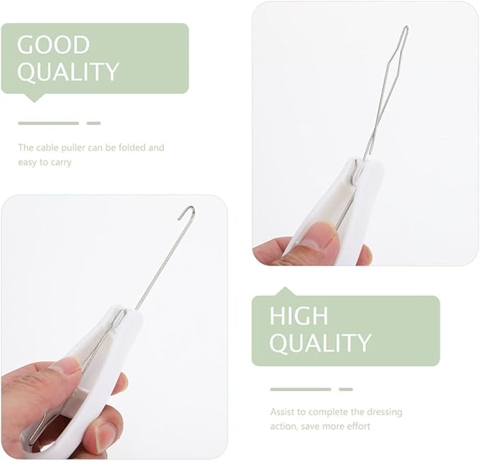 2pcs Button Hook and Zipper Pulling Tool Set, Convenient Manual Dressing Aid for Clothes Buttoning and Zipper Assistance, Suitable for Elderly and Mobility Support