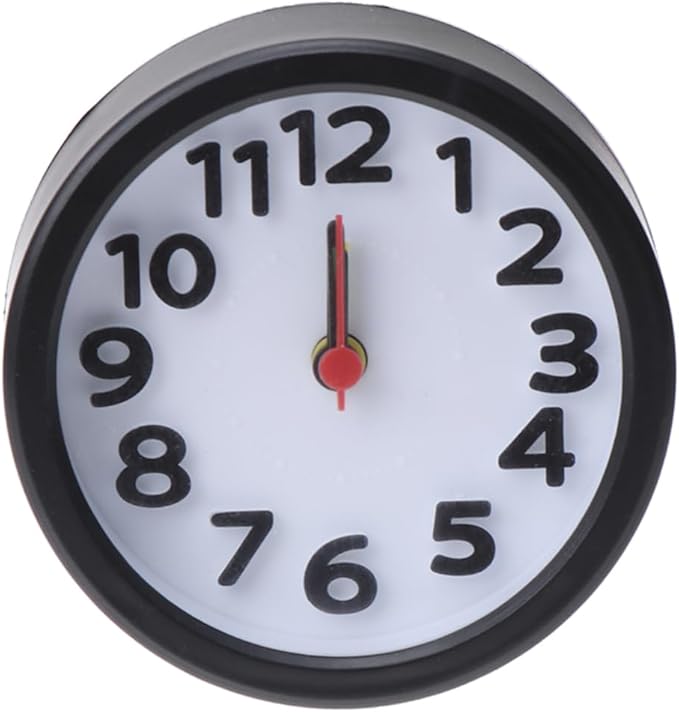 Zerodeko Simple Round Plastic Alarm Clock Small Desktop Clock Luminous Hour and Hand Kids Wall Mounted Alarm Style No Battery