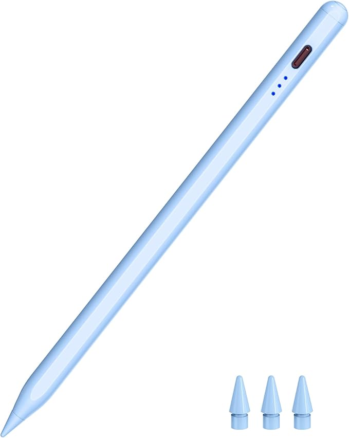 HATOKU Stylus Pen for iPad 2018-2026, 15 Mins Fast Charge Pencil 1st Gen with Tilt Sensitivity, Palm Rejection, Magnetic Pens for iPad 6-10/11, Air 3/4/5/M2/M3, Mini 5/6/7, Pro 11"/12.9"/M4/M5 (Blue)