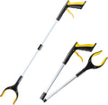 2Pcs Grabber Reacher Tool - 32" Folding Pick up Tool - 360° Rotating Anti-Slip Jaw Grabber Tool for Elderly - Lightweight Trash Picker Rubbish Collector,Yellow