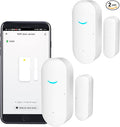 2 Pack WiFi Door Window Sensor Detector: Wireless Security Alarm Door Sensor, Tuya Door Open Contact Sensor, Compatible with Alexa,Google Home,Siri, Smart Door Sensors for Home Business Security