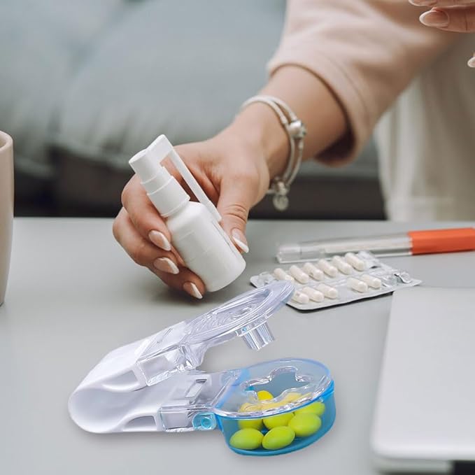 Portable Pill Taker Household Gadgets, 2024 New Portable Pill Taker, No Contact Easy to Take Out Portable Tablet Dispenser, Pill Cutter Splitter for The Elderly, Disabled, Arthritis Etc. (2)