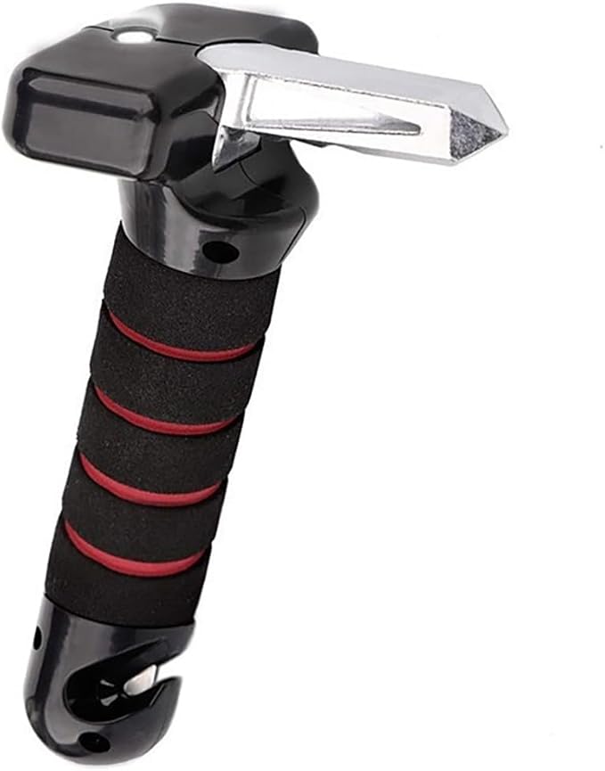 1 Pcs Car Armrest Safety Hammer for Tesla Model 3 Highland 2024,Multi-Function Door Handle (Senior-Friendly) Home Rescue Device Auto Cane Handles Vehicle Emergency Escape Tool,Red + Light