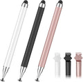 3 in 1 Stylus Pen for Touchscreen,iPad,iPhone,Stylus Pen with Pen Cap,High Precision & Sensitivity, Compatible for iPad/Android Tablets, Laptop and Touchscreens(Black/White/Rose Gold)