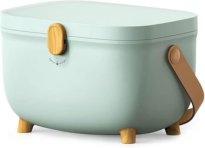 Hapivida Medicine Organizer Box, Oval Plastic Storage Box with Double Layer Compartments 280x200x180mm Large Capacity for Home Dorm Bathroom Countertops