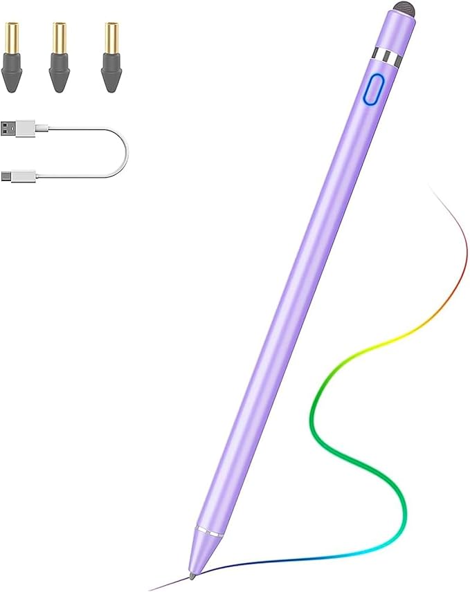 TiMOVO Stylus Pen for iPad, Apple Pencil for 2018-2024 iPad Pro, Air, Mini Precise Writing Drawing Palm Rejection, Purple