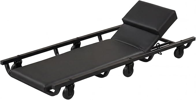 Goplus 40 Inch Rolling Creeper, Padded Mechanic Cart with Adjustable Backrest & Headrest, Heavy-Duty Automotive Rolling Creeper with 6 Swivel Casters for Garage, Repair Shop, DIY