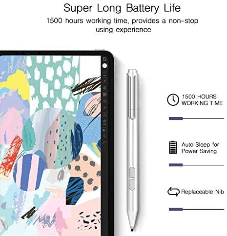 Uogic Pen for Microsoft Surface, 90-Day Battery Life, Smooth Writing, Palm Rejection, 1024 Levels Pressure, Flex & Soft HB Nib, for Surface (Pro, Studio, Book, Laptop, Go)