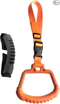 2-in-1 Car Assist Handle Kit | Adjustable Overhead & Backseat Grab Bar with Soft Rubber Grip for Added Support Entering and Exiting Vehicle (2, Orange)
