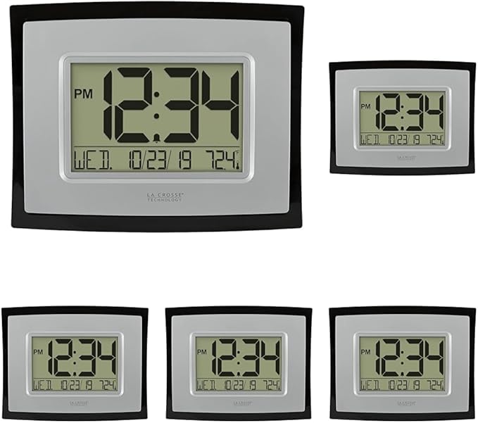 La Crosse Technology Wall/Table Clock,6.85-inch H x 8.66-inch W x 0.95-inch D (WT-8002U) (WT-8002U-INT),(Pack of 5)