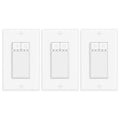 3 Pack Single Pole Dimmer Light Switch, Neutral Wire Required, Work with LED/CFL (150W Max) & Halogen/Incandescent (600W Max), 5 Brightness Levels, ETL/FCC Certified