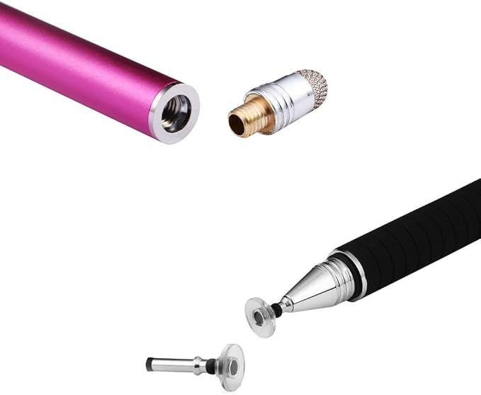 Mixoo Universal Stylus Pen for Touchscreen iPhone iPad Android Tablet Apple Kindle Switch Chromebook Galaxy All Touch Screens, Disc & Fiber Tip 2 in 1 Stylus Pens for Touch Screens (6 Purple)