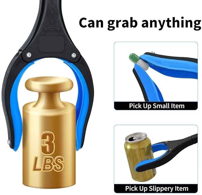 2-Pack Grabber Reacher Tool,32-Inch (81.3 cm) Foldable Reacher Grabber Pickup Tool with 360° Rotating Jaw & Magnet, Trash Grabber, Lightweight Trash Grabber（Blue）