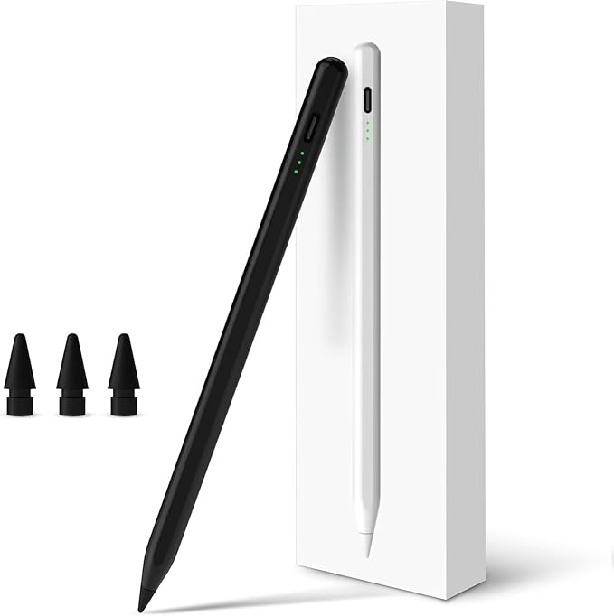 Pencil for Apple iPad A16 10th Generation, Fast Charge Stylus Pen for 2025-2018 iPad A16/11-6th Gen, Air 11/13 M4/M3/M2/5th-3rd, Pro 13/11/M4/12.9", Mini A17 Pro/6/5th Palm Rejection Tilt Sensitivity