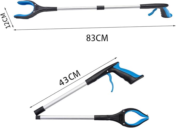 2Pcs Grabber Reacher Tool - 32" Folding Pick up Tool - 360° Rotating Anti-Slip Jaw Grabber Tool for Elderly - Lightweight Trash Picker Rubbish Collector,Blue