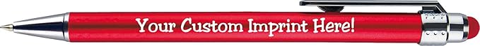 Personalized Pens with Stylus Tip -Bright Vibes- Click action - Custom - Black writing - Printed Name pens - Imprinted with Your Logo or Message - FREE PERSONALIZATION - 12 Pens/Box (Assorted)