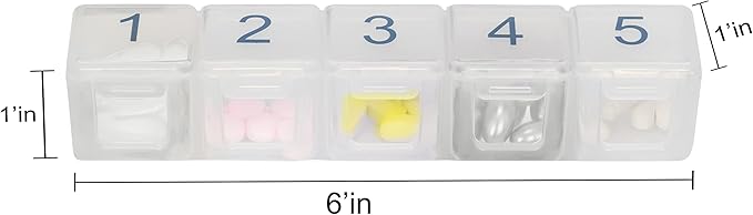 e-Pill 5 Times a Day x 7 Day Large Weekly Pill Organizer - with Discreet Case and Reminder