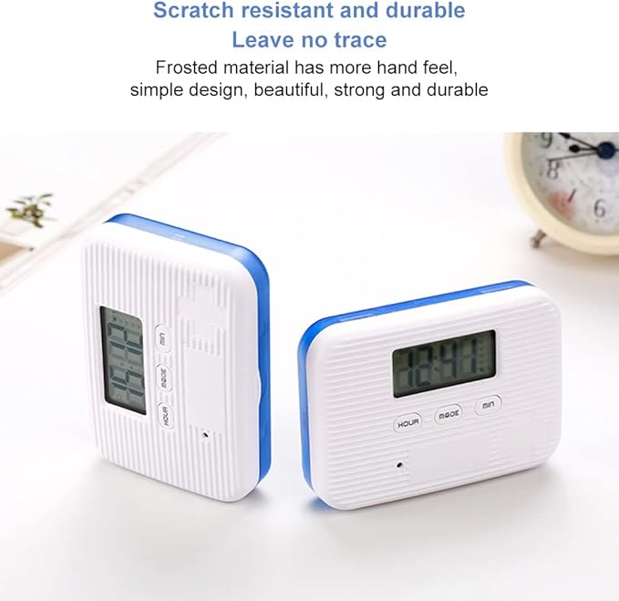 Dispenser with Alarm Electronic Organizer with LCD Display 6 Compartments Reminder Outdoor Portable Mini Box with Alarm (Blue)