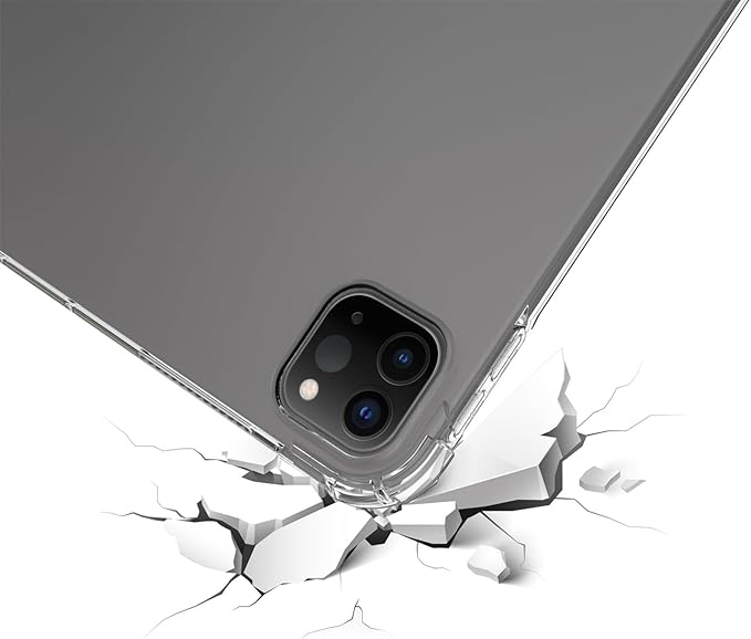 Dteck for iPad Pro 11-inch (M4/M5) Ultra Thin Clear Case 2024/2025 Release with Stylus Pencil Holder Slot - Soft TPU Slim Back Cover, Protective Lightweight Simple Tablet Case Shell (Transparent)