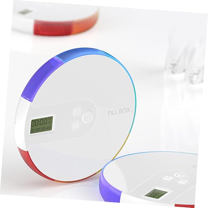 Beavorty 7-Day Weekly Pill Organizer 4 Alarms 7 Independent Compartments for Medication