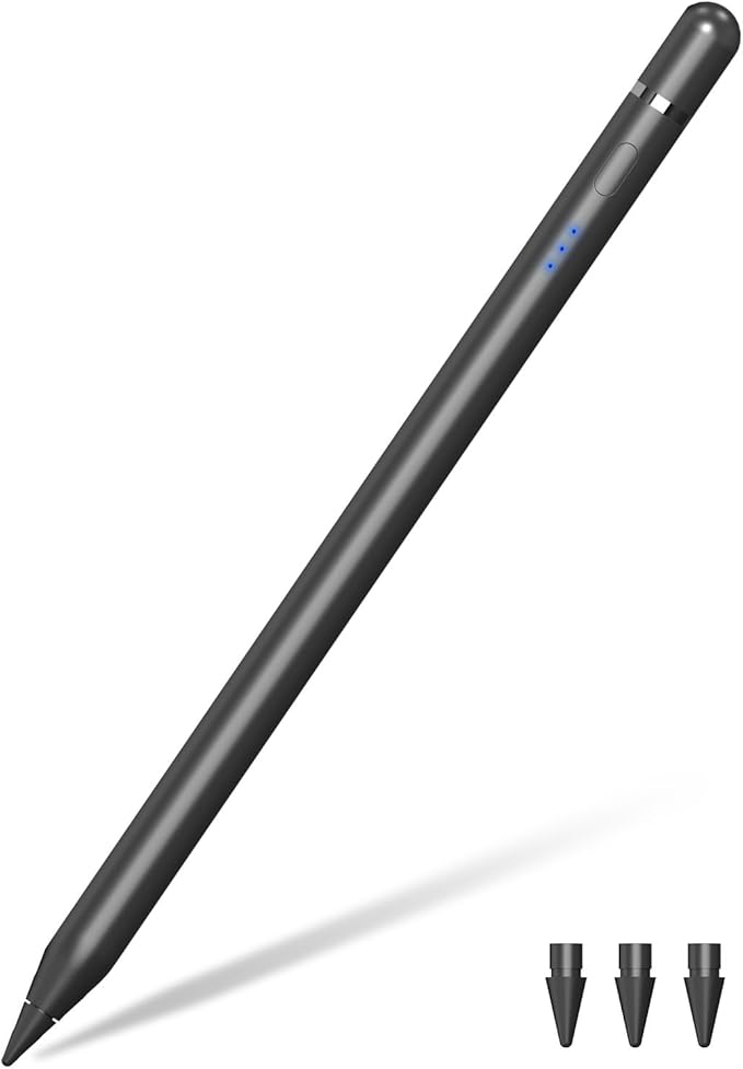 iPad Pencil 1st Generation for iPad, Stylus Pen for Pencil 2nd Generation with Magnetic Charging Tilt Sensitivity& Palm Rejection, Pencil for iPad Pro 11/12.9/13, Air, Mini Black