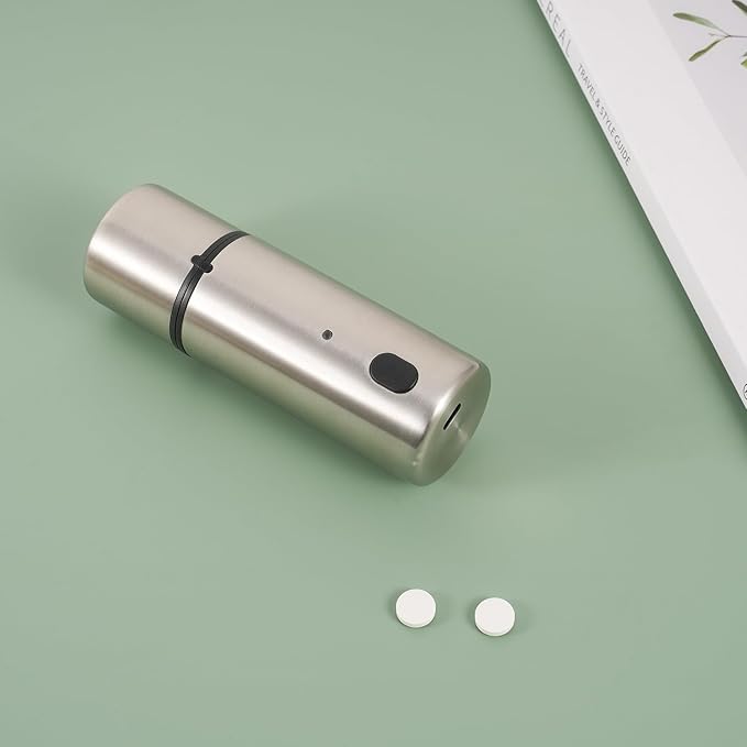 Remedic Cordless, Electric Pill Crusher & Grinder – Compact Stainless Steel Tablet Pulverizer – Rechargeable & Portable – One-Touch Operation – Fine Powder for Seniors, Pets, Kids – Herb Grinder