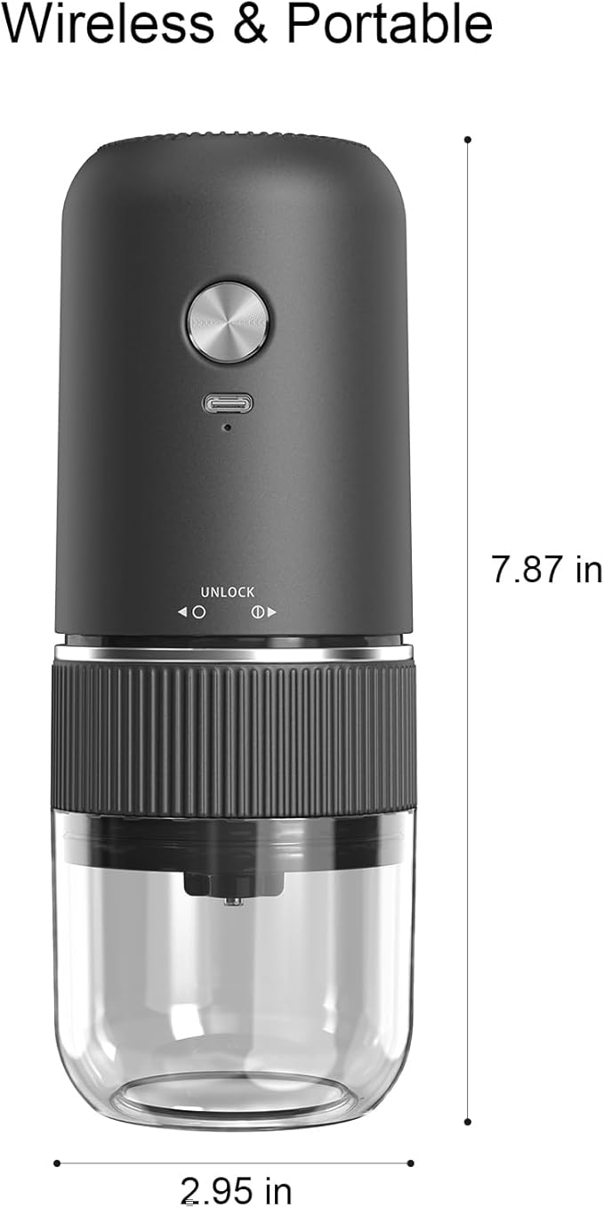 Electric Pill Crusher Cordless Ceramic Grinder Adjustable Coarse to Fine Grind