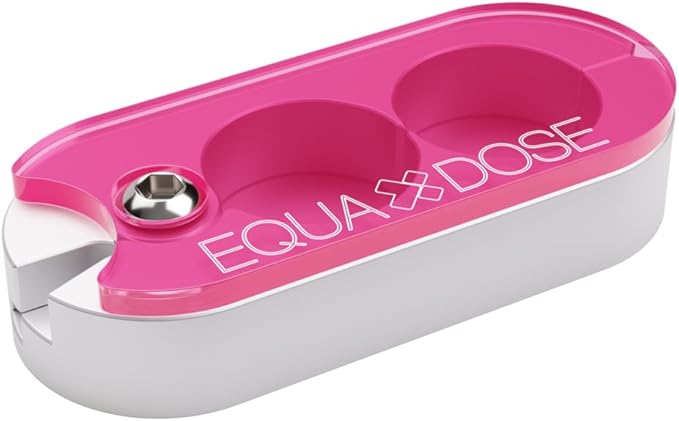 EQUADOSE Pill Splitter with Precision Aluminum Blades, Safely and Cleanly Cuts Small and Large Tablets, Vitamins, and Pills, Easy Tablet Divider for Accurate Medication Dosing, Pink